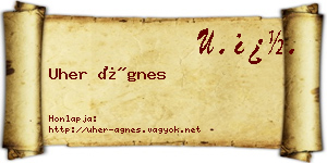 Uher Ágnes névjegykártya